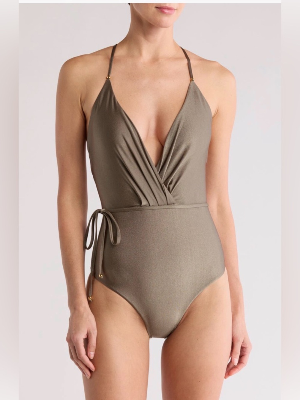 Boamar Soleil One-Piece Swimsuit Size S Verde Tie Waist NWT